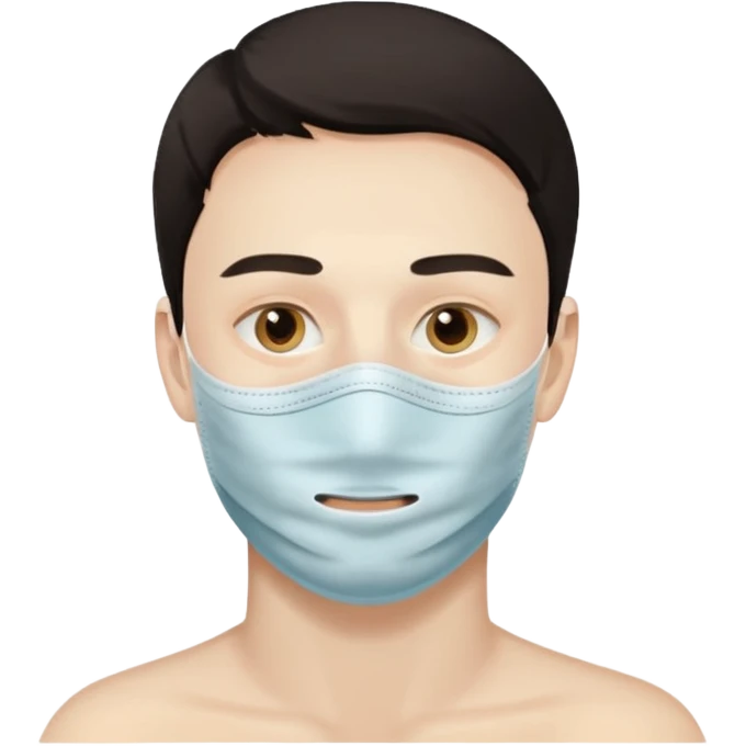  man, thin sheet face mask emoji