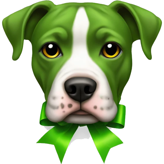 Green ribbon on Pitbull just head no body emoji