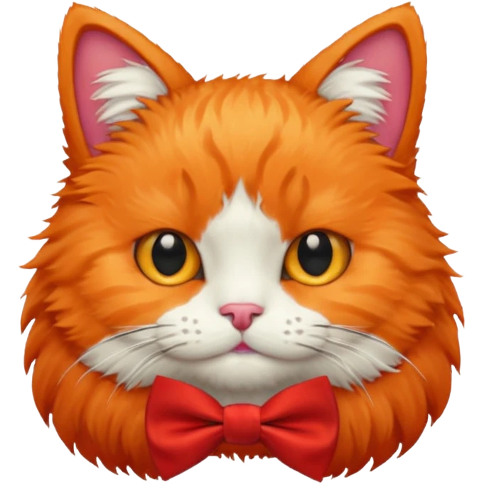 cat head with a red bowtie emoji