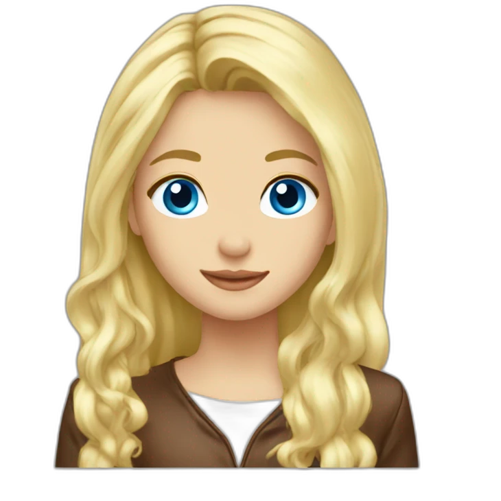 blond long hair blue-eyes-eat chocolate emoji