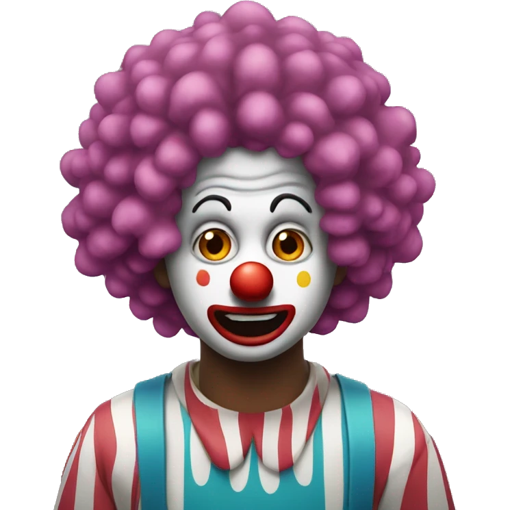 a clown crying with big wig  emoji