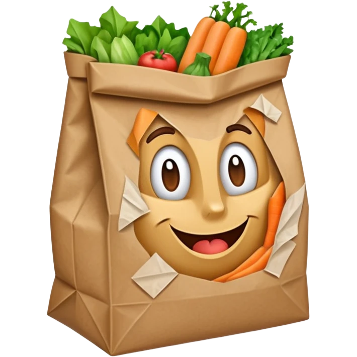 a bag of groceries, no picture on the bag emoji