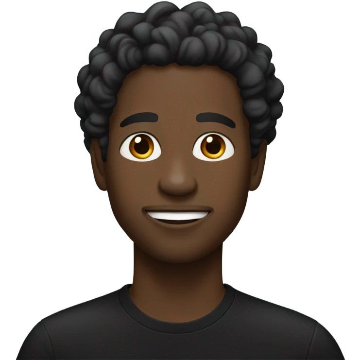 Blac guy with waves and black shirt emoji
