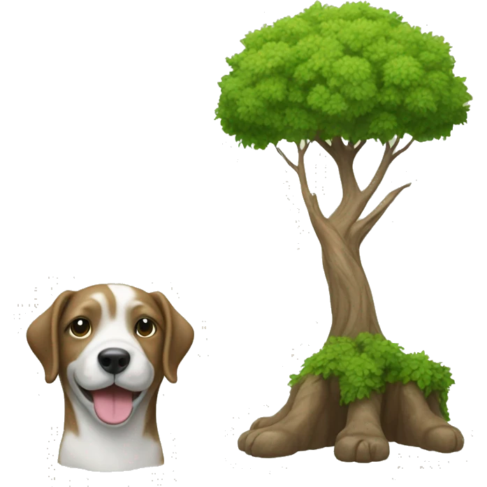 dog with tree emoji