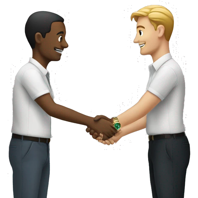 hand shaking 2 people emoji with rolex emoji