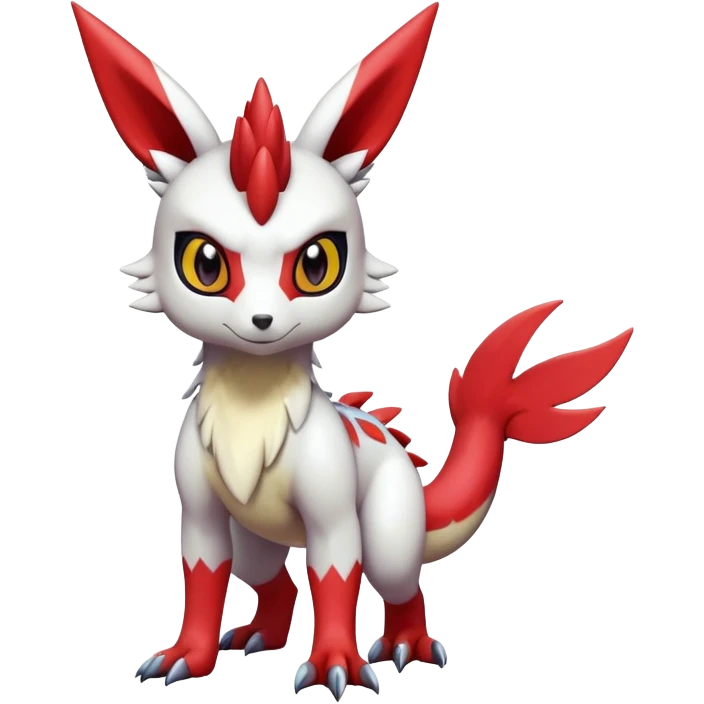  Cute Shiny Exotic Colorful Guilmon-Latias-Koraidon-Umbreon-Fakémon-hybrid-creature (full body)  emoji