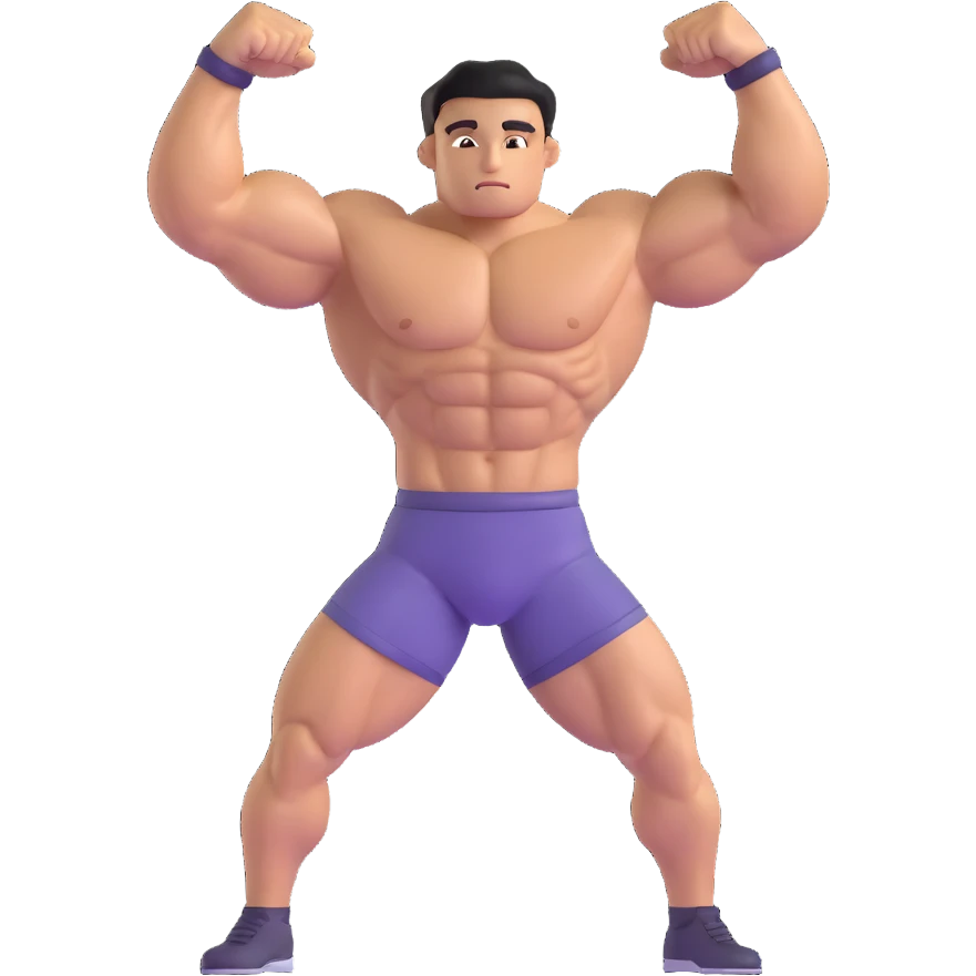 lean muscular person flexing emoji