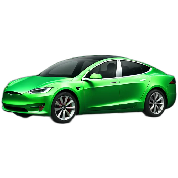Green Tesla car emoji