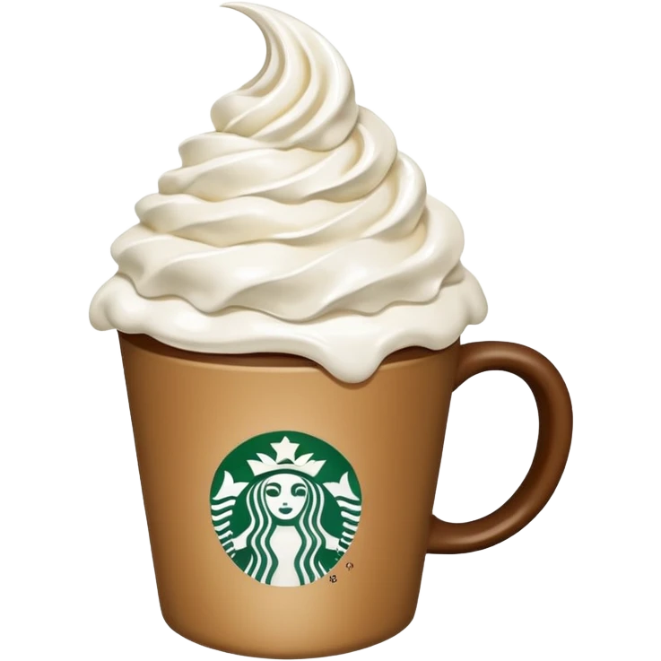 starbucks coffee cup with whipped cream emoji