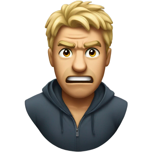 losing a bet and getting angry emoji