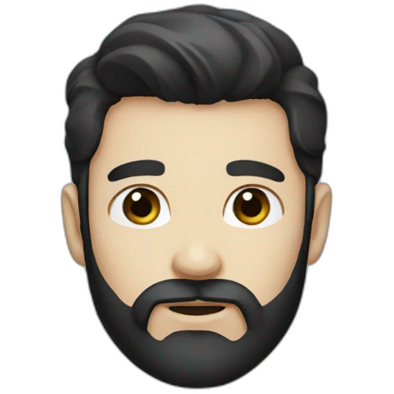 beard man black hair blue eye emoji