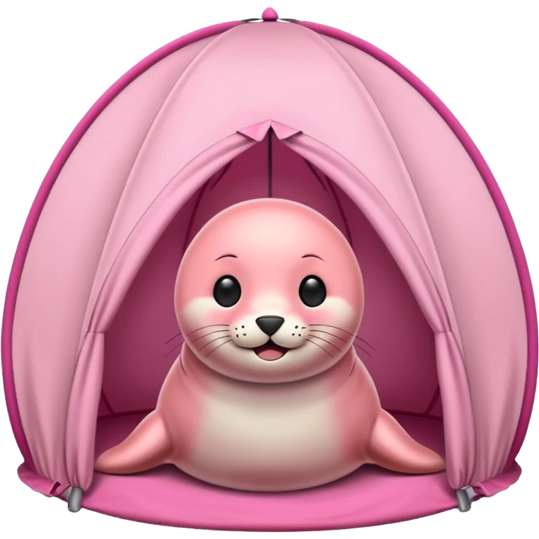 Seal in a light pink tent  emoji
