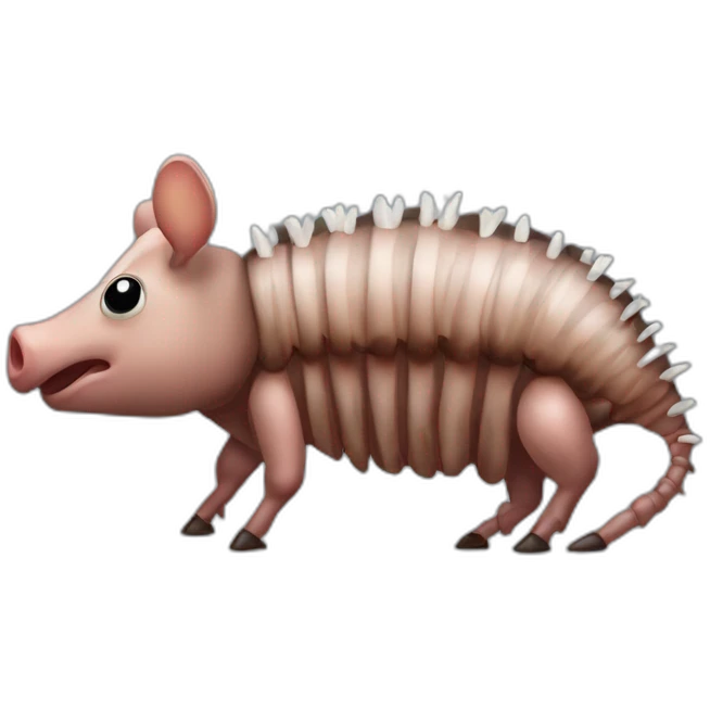 Black pig armadillo cow centipede insect with white back emoji