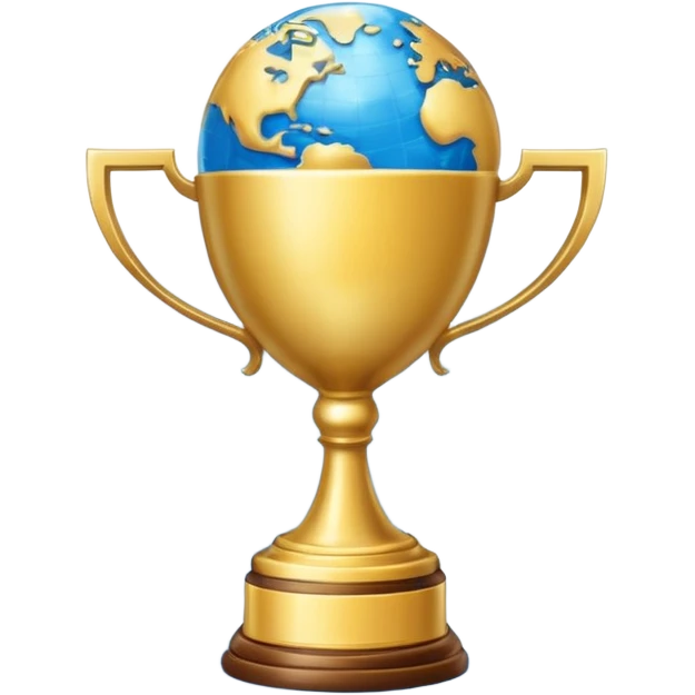 Un trofeo sobre un mundo  emoji