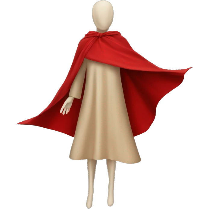 faceless beige mannequin flying red cape emoji
