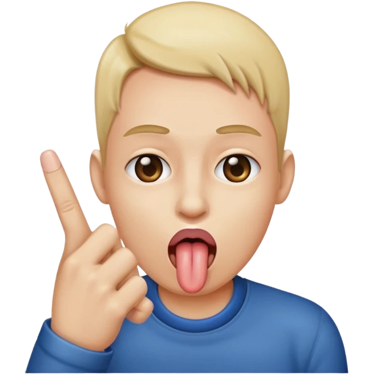 Middle finger with tongue sticking out sided eyeing emoji