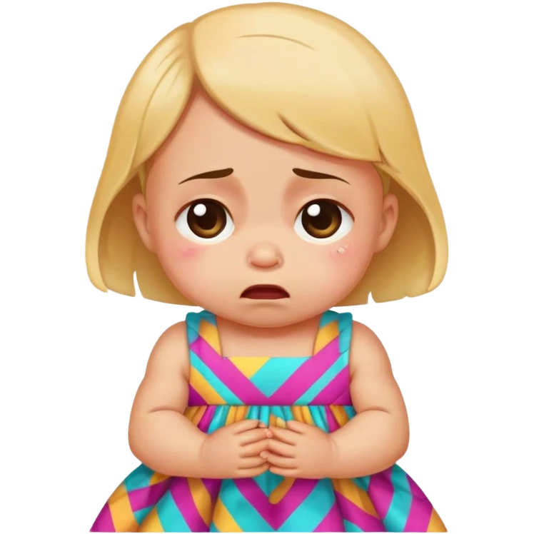 crying baby in colorful dress emoji