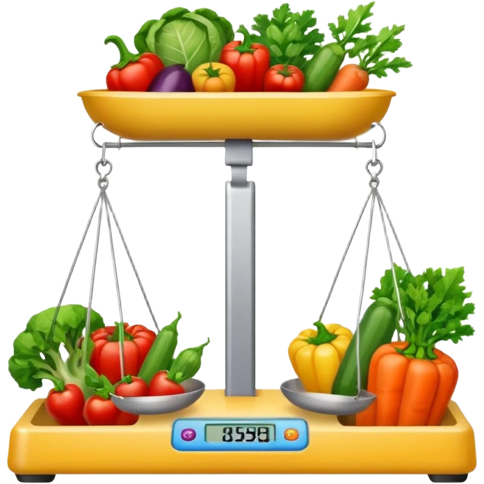 scale with symbol keys for vegetables from the front emoji