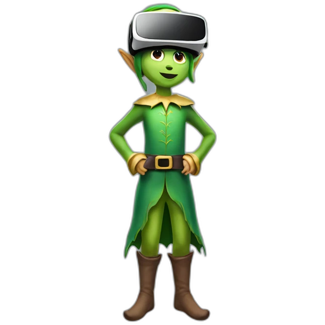 Elf playing in vr headset full body emoji
