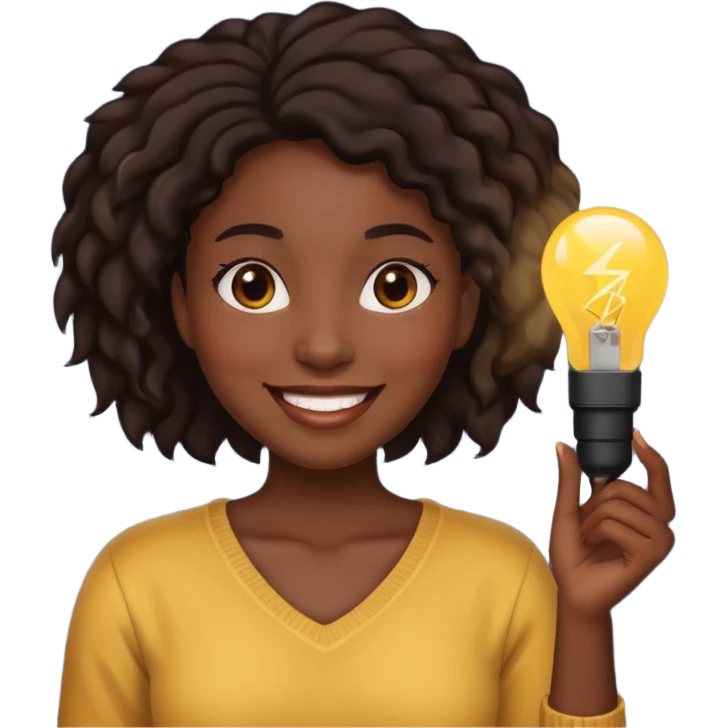 black woman holding lighting emoji