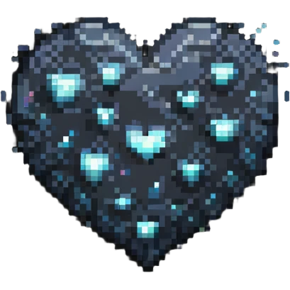pixel art heart with sparkles emoji