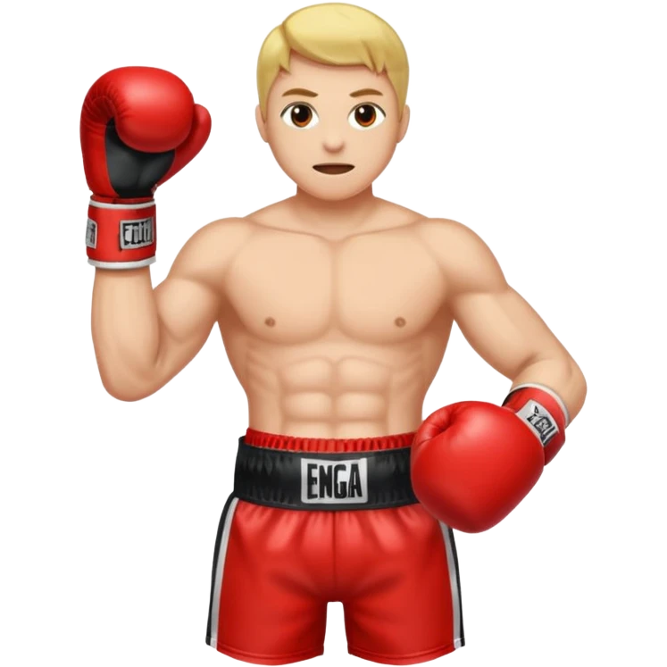 Gota de sangre con cara de enfado y unos guantes de boxeo, que tenga brazos y piernas musculados emoji