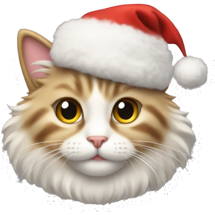 Fluffy cat in christmas emoji