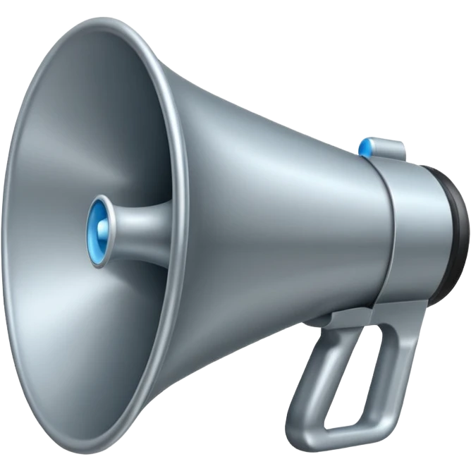 megaphone with social media icons telegram, vk, phone emoji