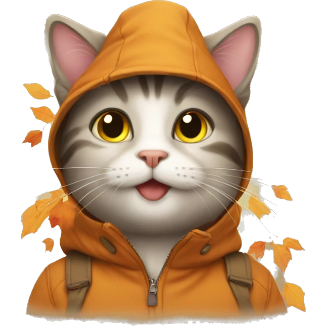 cat in autumn emoji