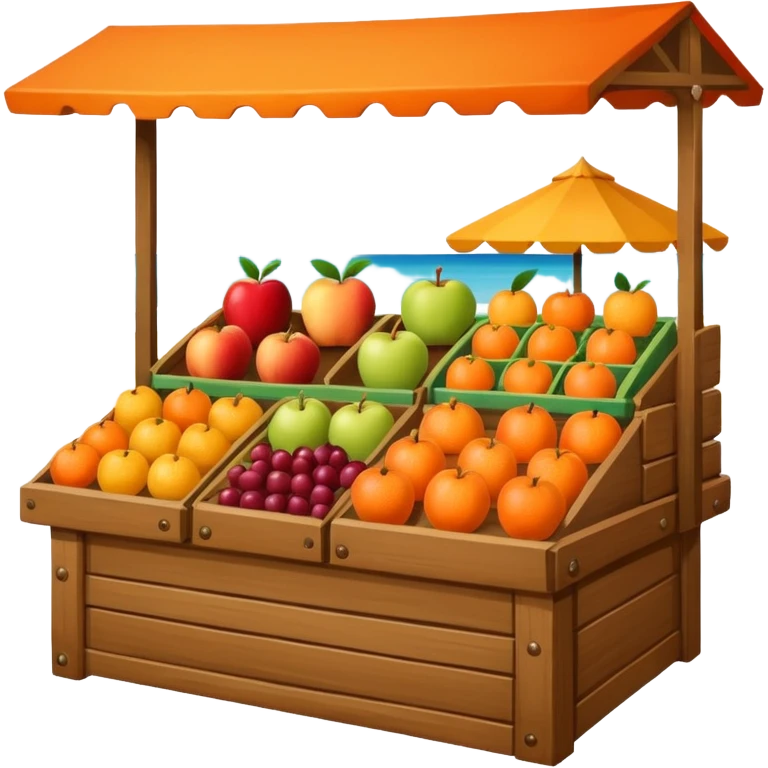 a market table with fruit and other product emoji