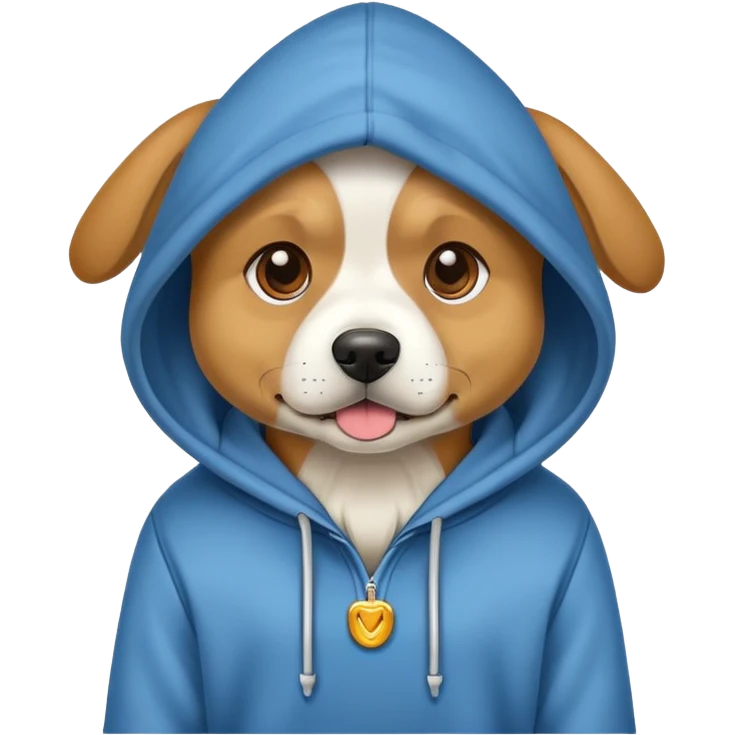 Dog wearing hoodie emoji