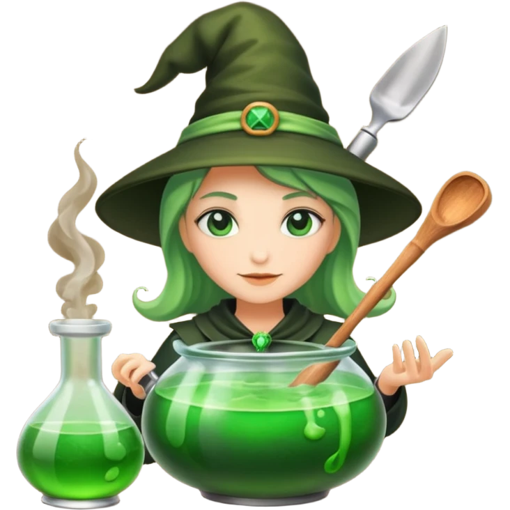 green witch cooking potion emoji