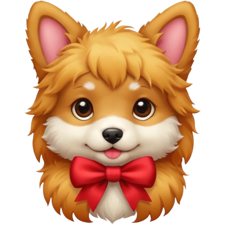 Cute puppy with bow emoji