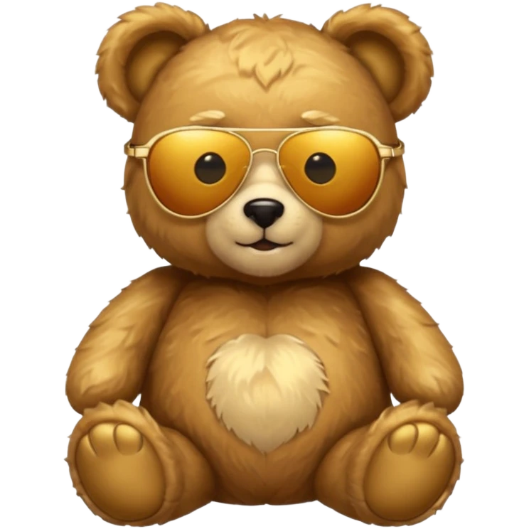 gold metal glow sunglasses tedy bear emoji