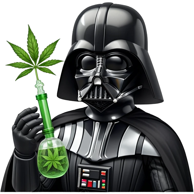darth vader with a weed bong attached to his mask emoji