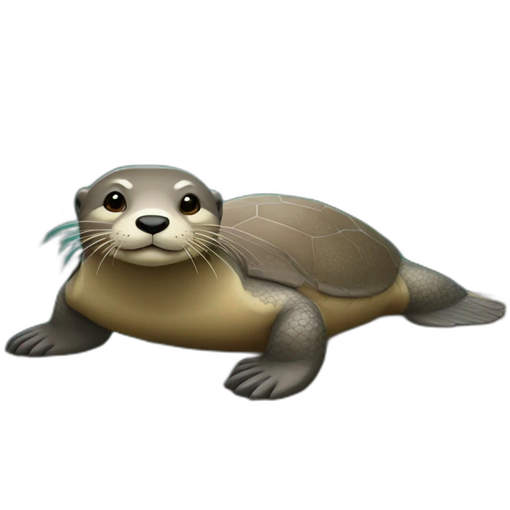 Loutre sur une tortue emoji