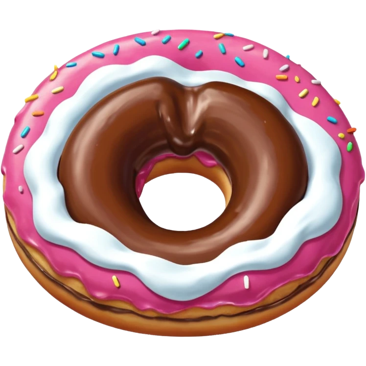Powdered donut filled with nutella emoji