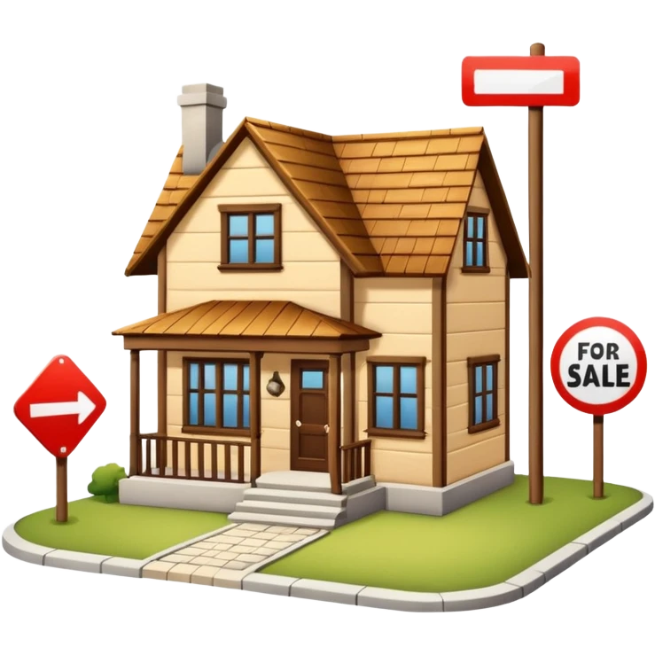 house for sale skeuomorphism style emoji