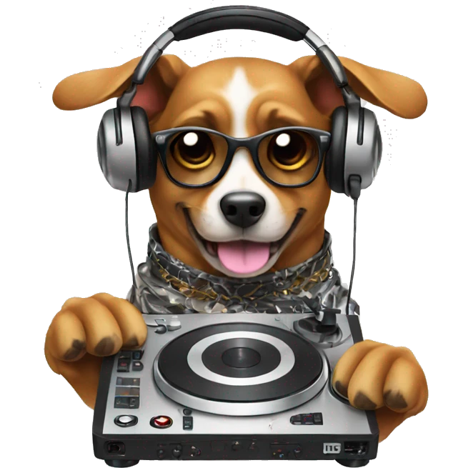 Dog djing emoji