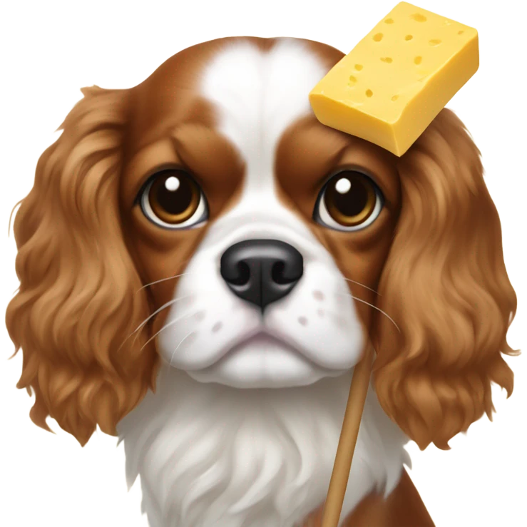 King Charles cavalier on a stick of butter emoji