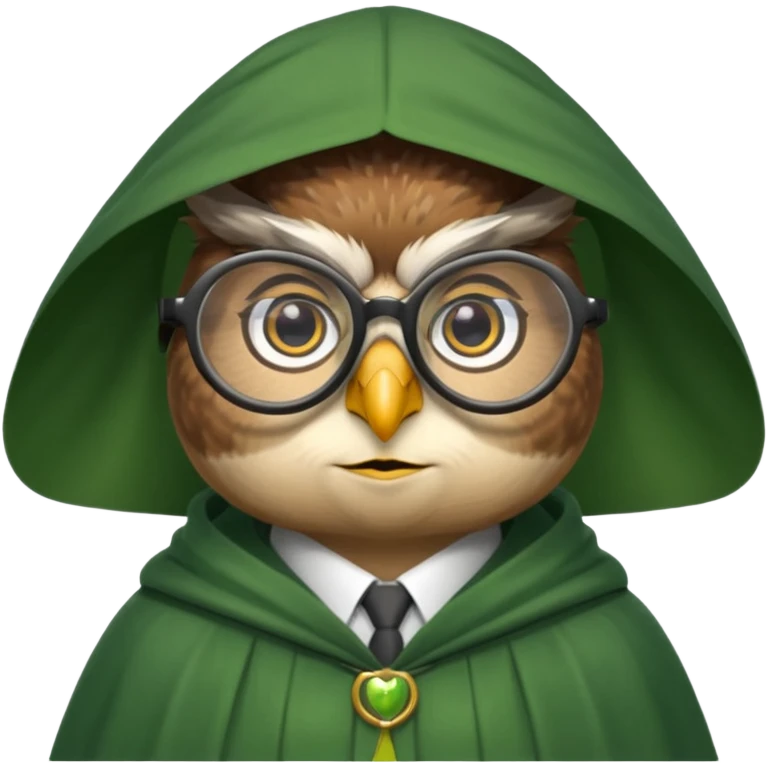 owl professor in green cloak emoji
