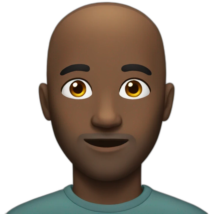 Black bald guy emoji