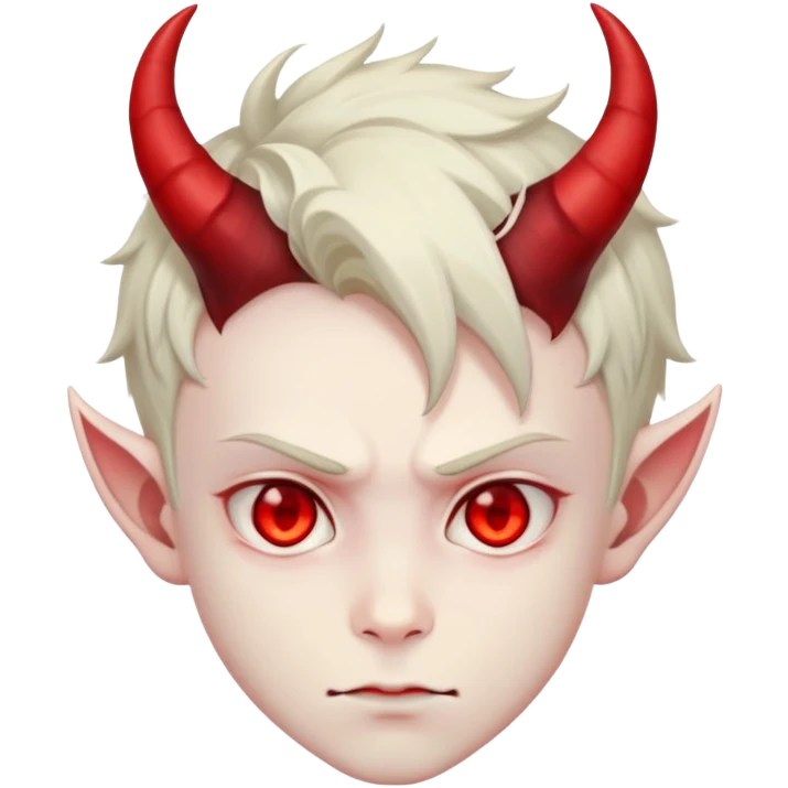Anime devil boy with horns and red eyes emoji