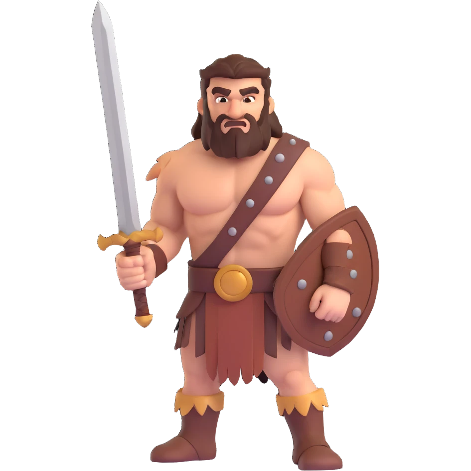 A barbarian waving a sword in greeting emoji