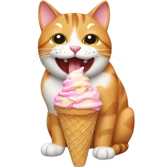 cat eating ice cream emoji