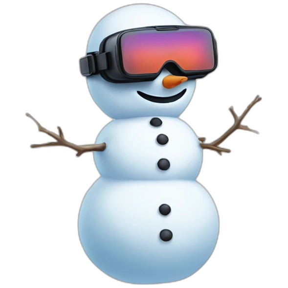 snowman wearing vr headset emoji