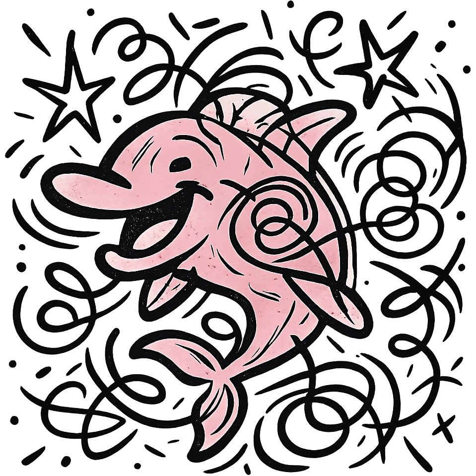 A pink dolphin emoji