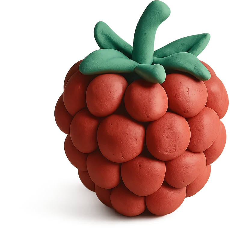 raspberry fruit claymation style emoji
