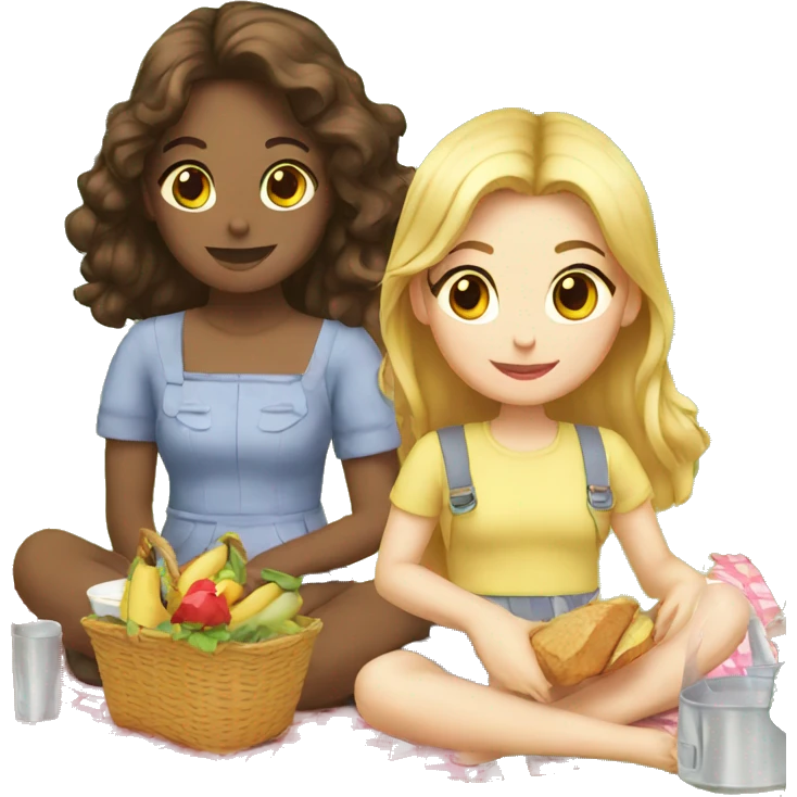 3 Girls picnic  emoji
