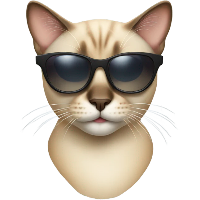 Siamese tabby cat in sunglasses emoji